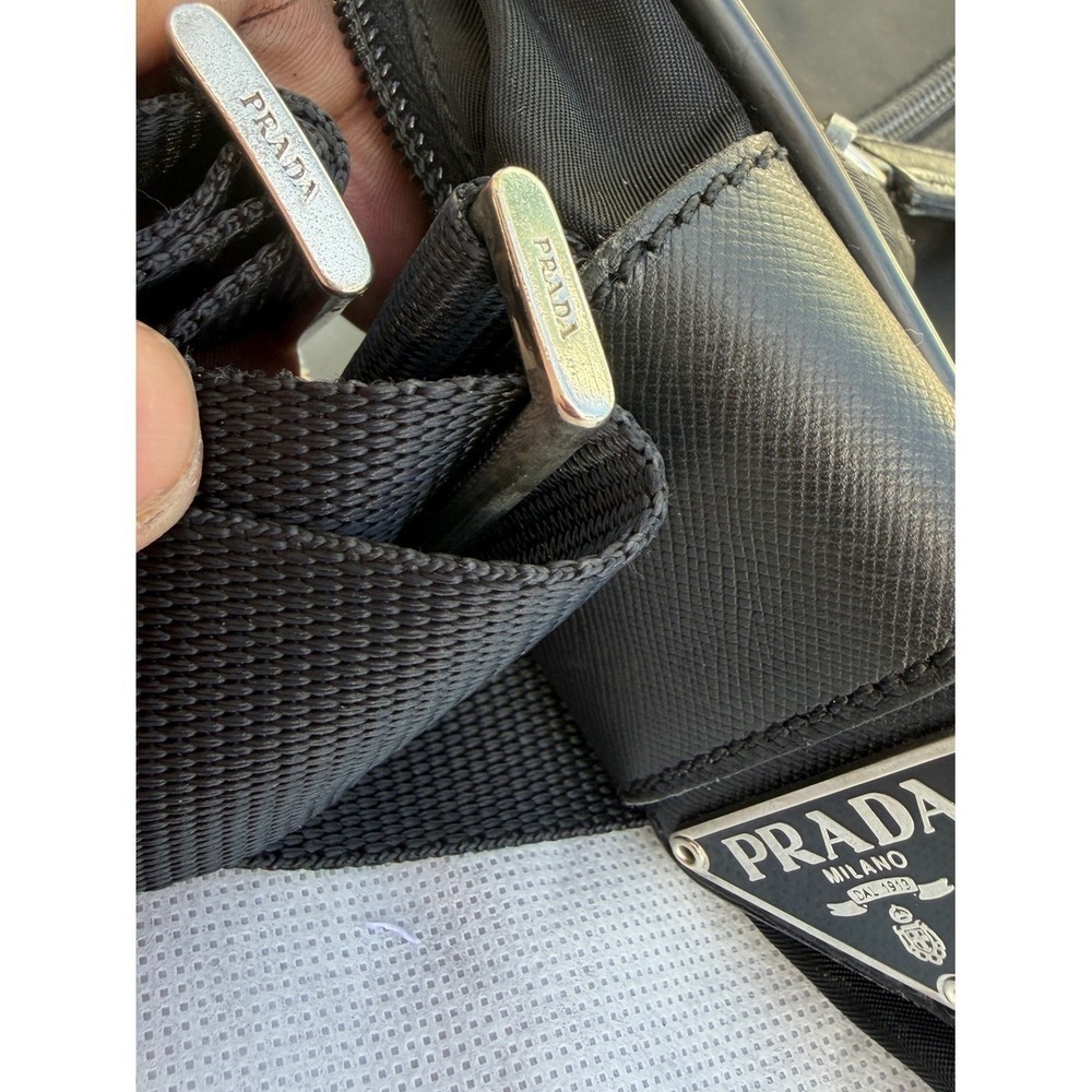 Prada Nero Tessuto Nylon Camera Bag Black Crossbody Messenger Shoulder Authentic - Picture 10 of 17
